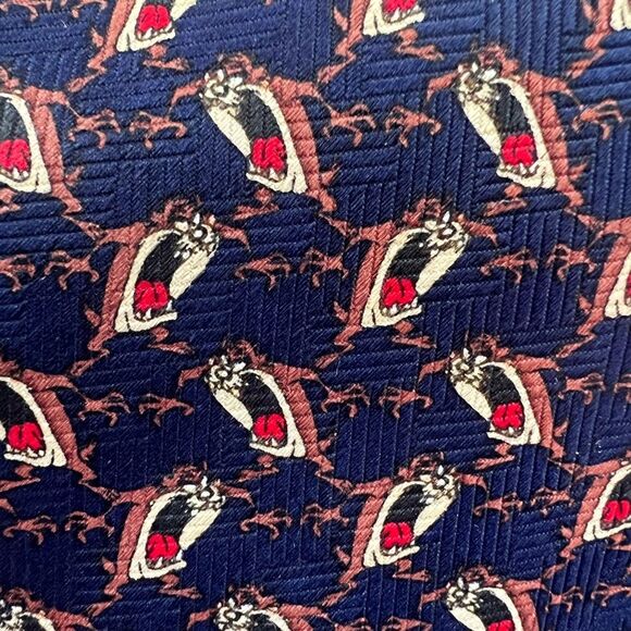 Looney Tunes Taz Cartoon Men’s Tie‎ Blue Novelty Business Casual Retro Necktie - Picture 3 of 8